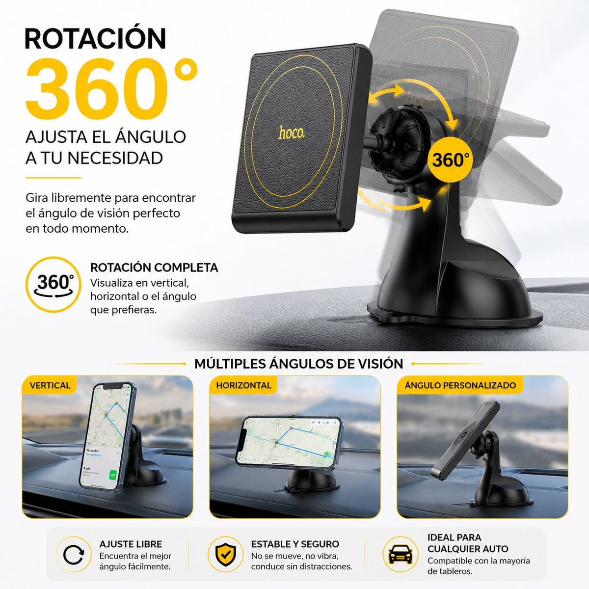 HOCO H47 Soporte para Auto Magnético para iPhone