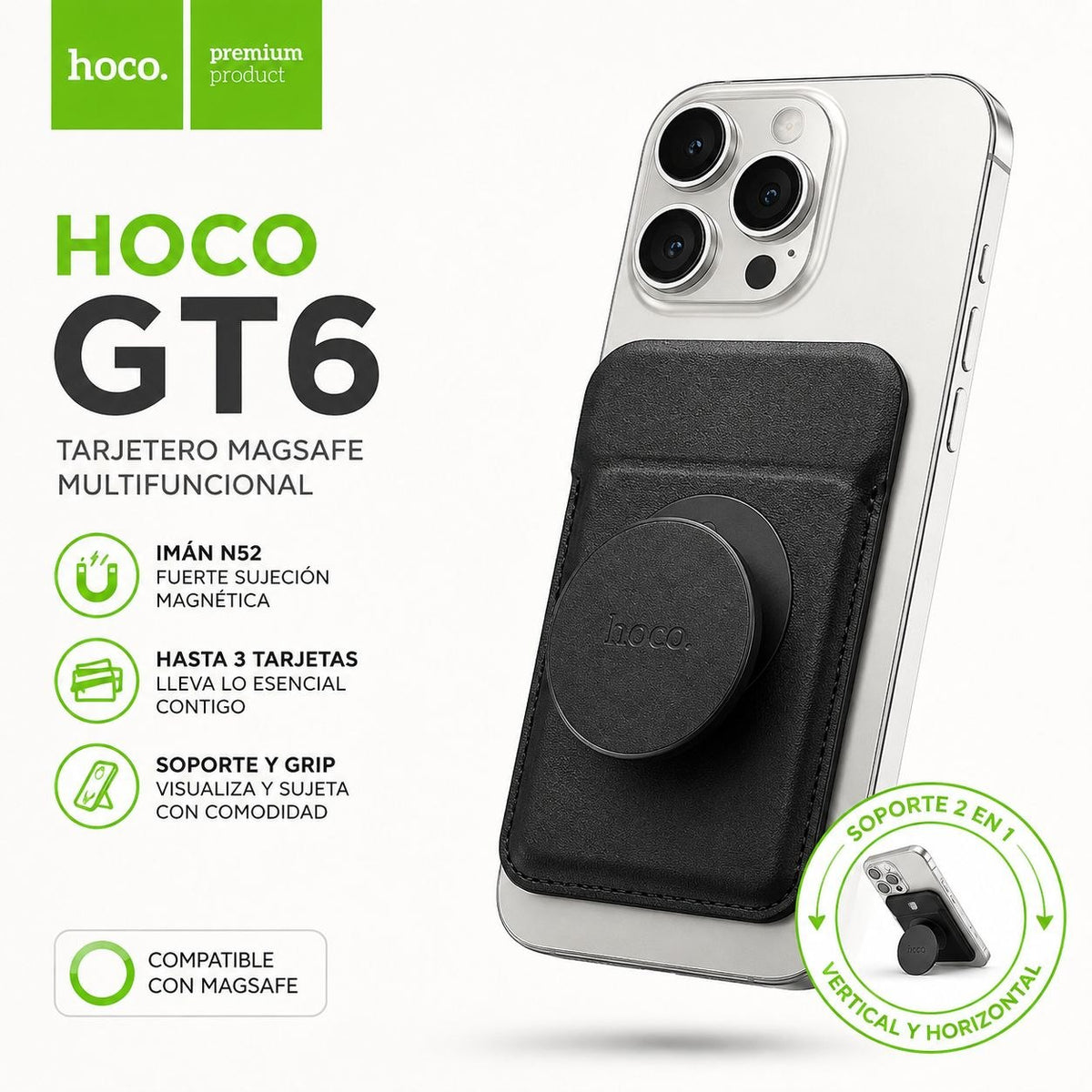 HOCO GT6 Tarjetero Magsafe