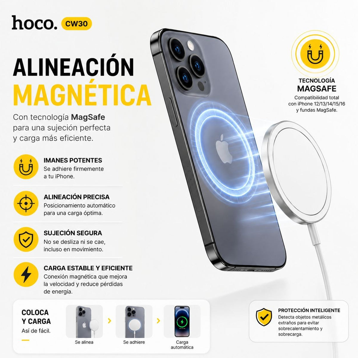 HOCO CW30 Cargador Inalámbrico MagSafe