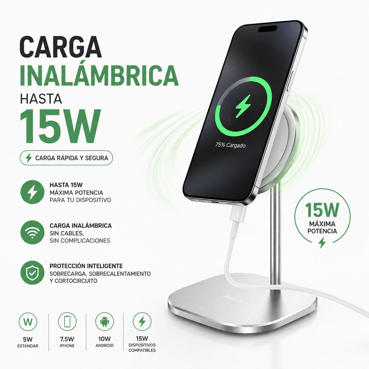 HOCO CW32 Base de carga inalámbrica rápida MagSafe