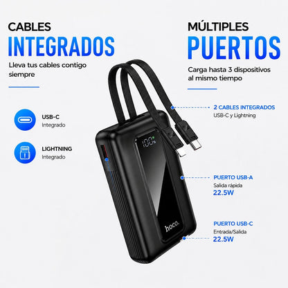 HOCO J162A de 20000 mAh Carga Rápida con Cable