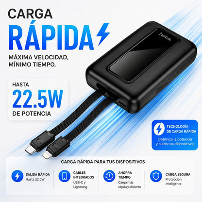 HOCO J162A de 20000 mAh Carga Rápida con Cable