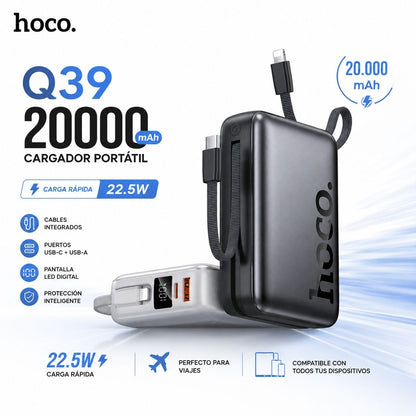 HOCO Q39 de 20000 mAh Carga Rápida con Cable