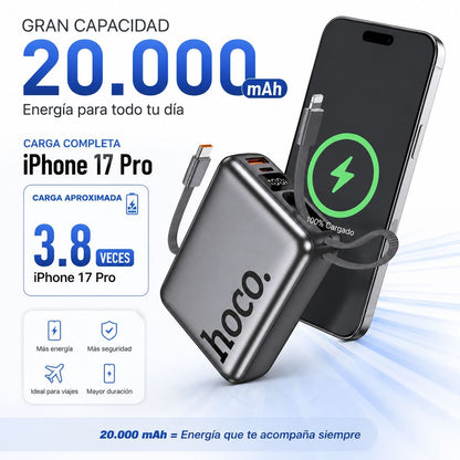 HOCO Q39 de 20000 mAh Carga Rápida con Cable