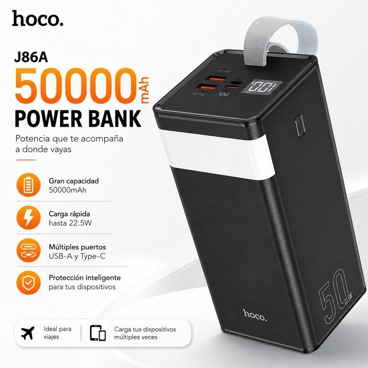 HOCO J86A de 50000 mAh Carga Rapida