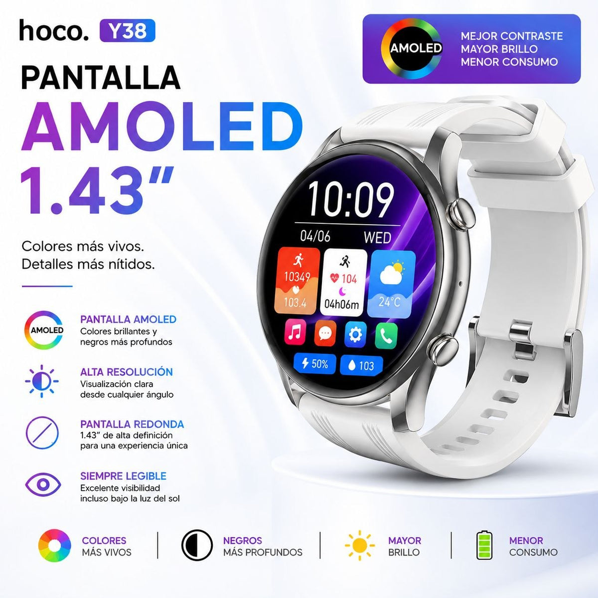 HOCO Y38 Smart Watch AMOLED para Llamadas