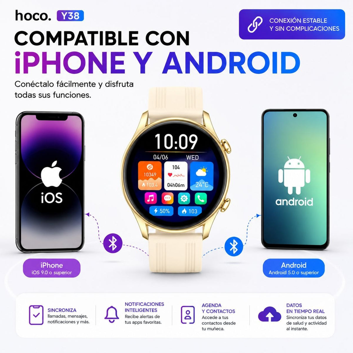 HOCO Y38 Smart Watch AMOLED para Llamadas