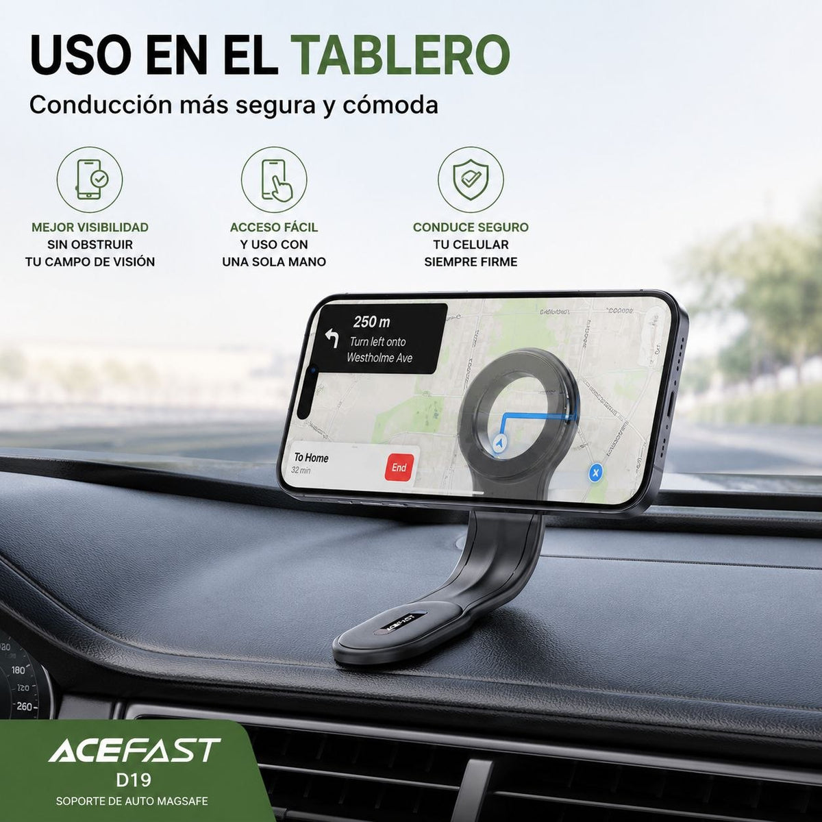 ACEFAST D19 Soporte de auto para iPhone