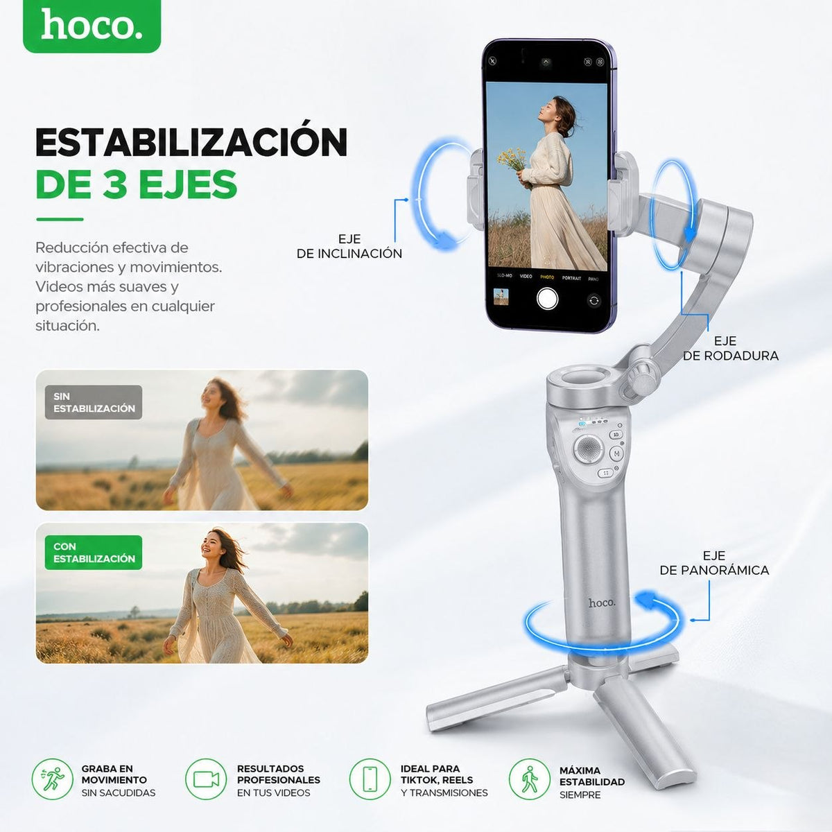 HOCO K24 Estabilizador inteligente de 3 ejes