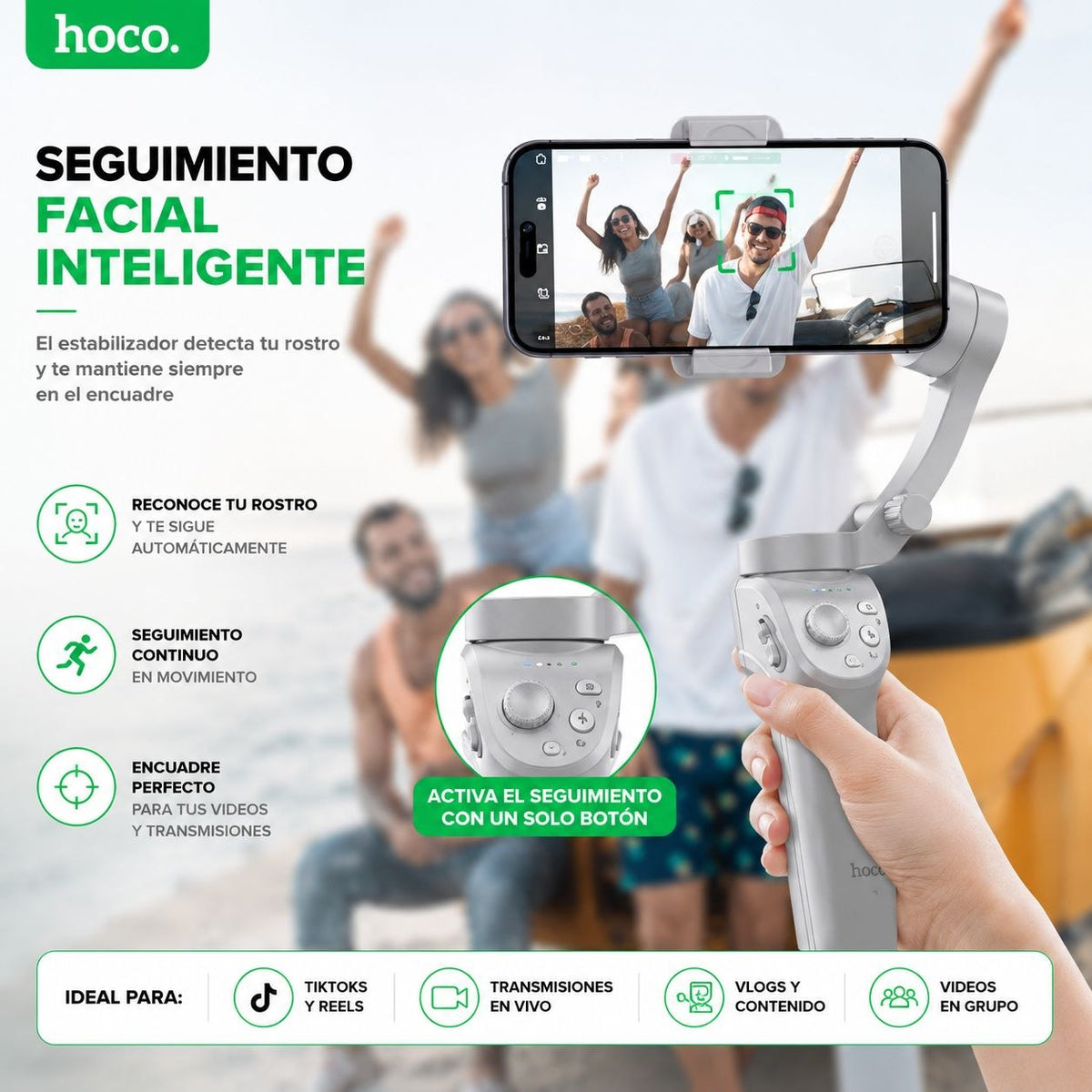 HOCO K24 Estabilizador inteligente de 3 ejes