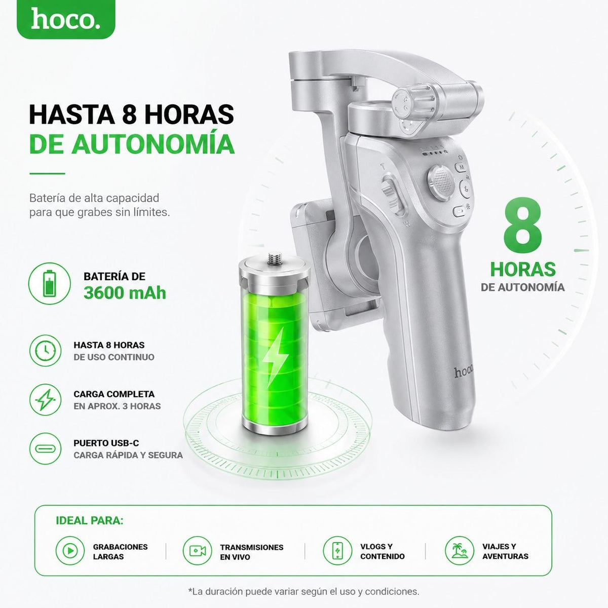 HOCO K24 Estabilizador inteligente de 3 ejes
