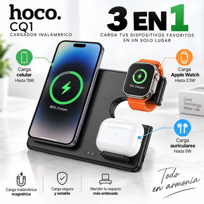 HOCO CQ1 Base inalámbrica 3en1 para iPhone