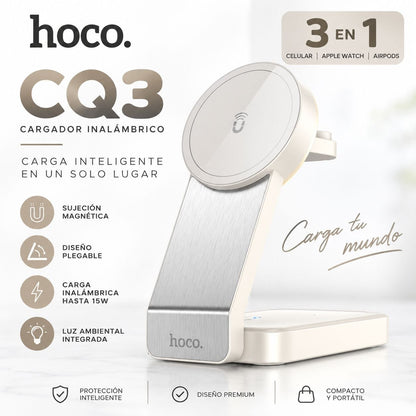 HOCO CQ3 Base inalámbrica 3en1 para iPhone