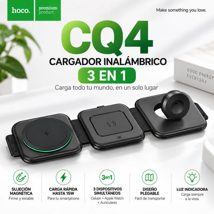HOCO CQ4 Base inalámbrica 3en1 para iPhone