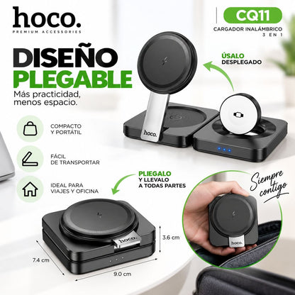 HOCO CQ11 Base inalámbrica 3en1 para iPhone