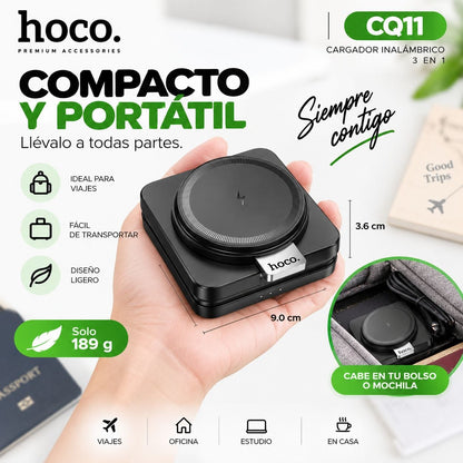 HOCO CQ11 Base inalámbrica 3en1 para iPhone