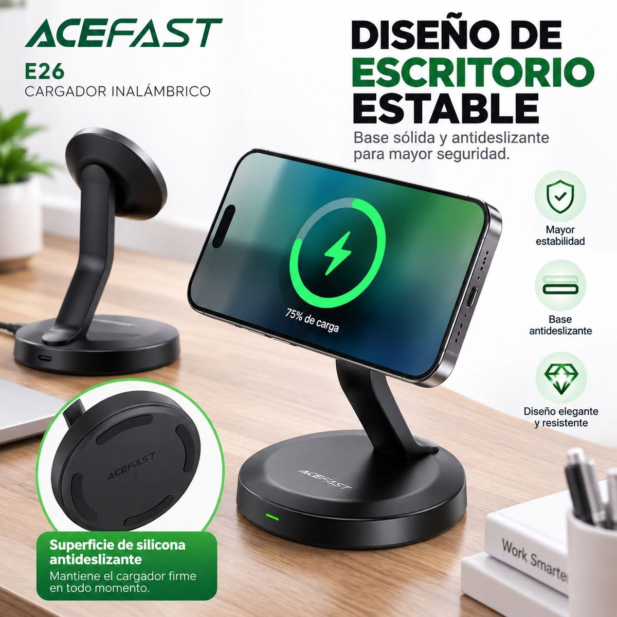 ACEFAST E26 Base de carga inalámbrica rápida MagSafe
