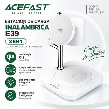 ACEFAST E39 Cargador inalámbrico Qi2 3en1
