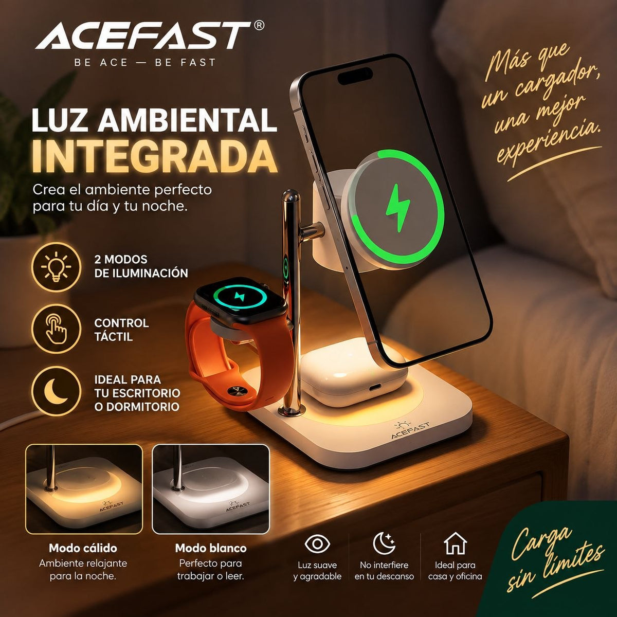 ACEFAST E39 Cargador inalámbrico Qi2 3en1