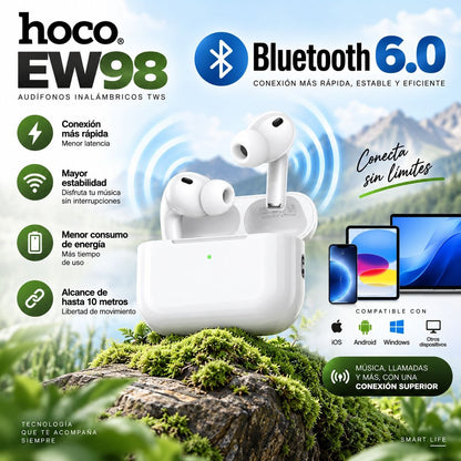HOCO EW98 Audífonos TWS Traductor IA (Tipo Airpods Pro 3)