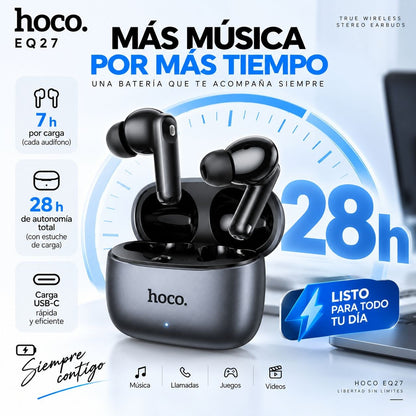 HOCO EQ27 Audífonos TWS Traductor IA con ANC y ENC