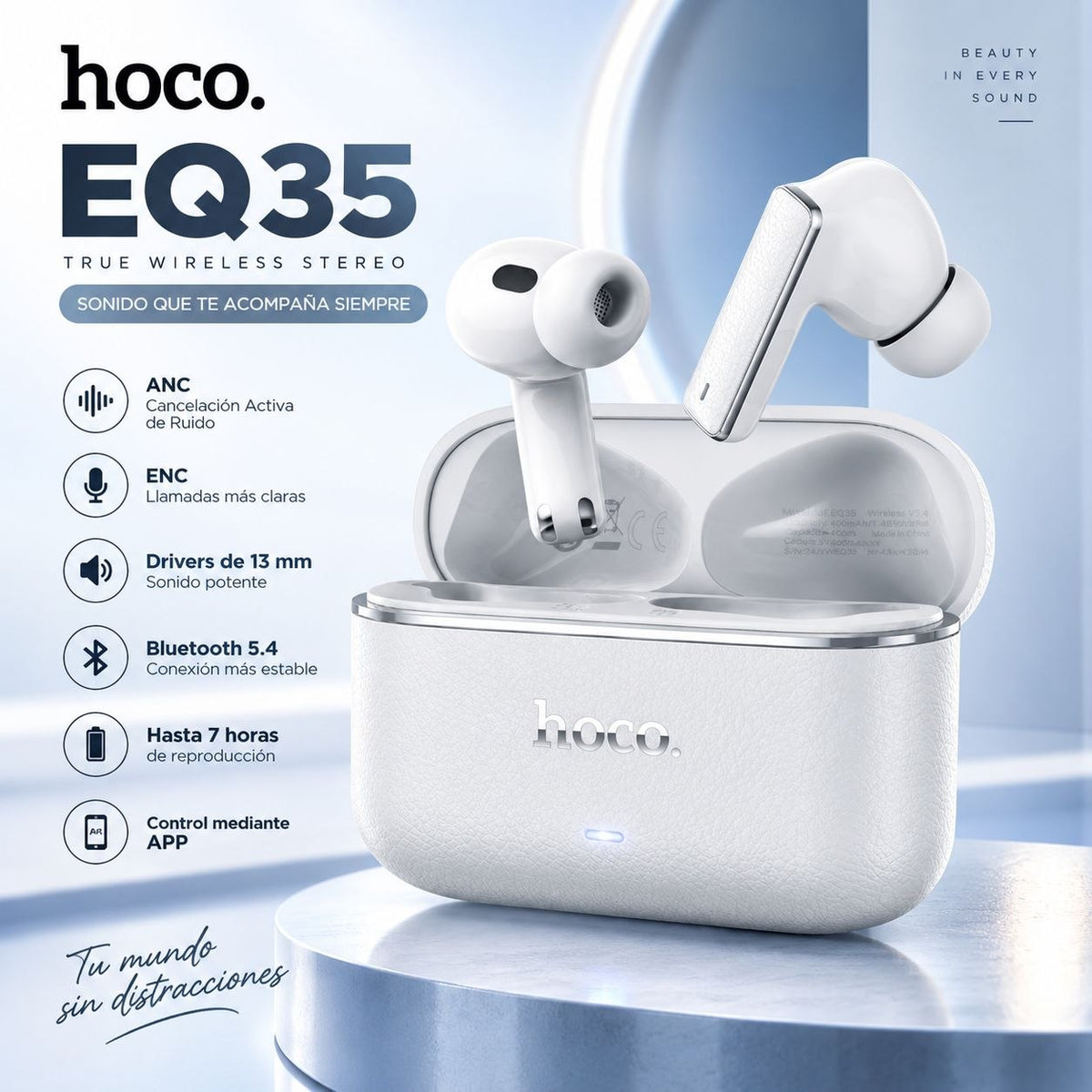 HOCO EQ35 Audífonos TWS con ANC y ENC