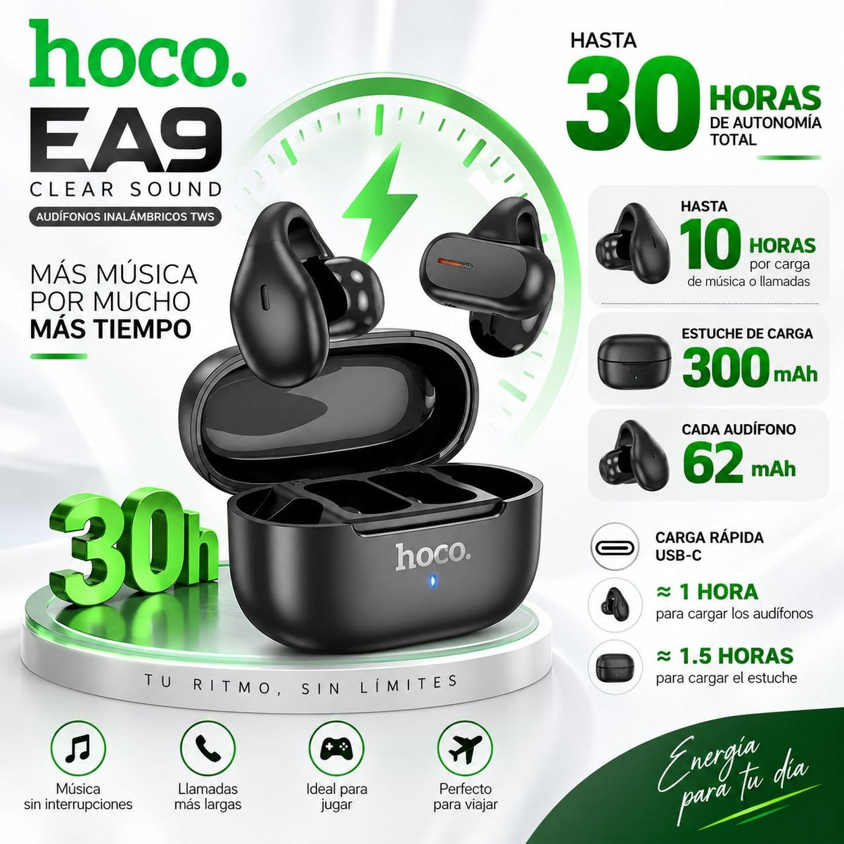 HOCO EA9 Audífonos TWS con clip