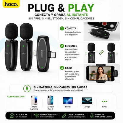 HOCO L15  Micrófono Dual de doble receptor