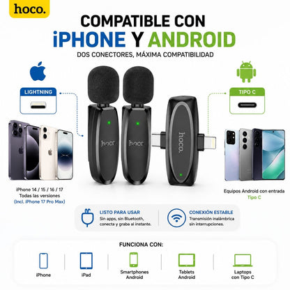 HOCO L15  Micrófono Dual de doble receptor