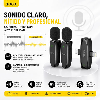HOCO L15  Micrófono Dual de doble receptor