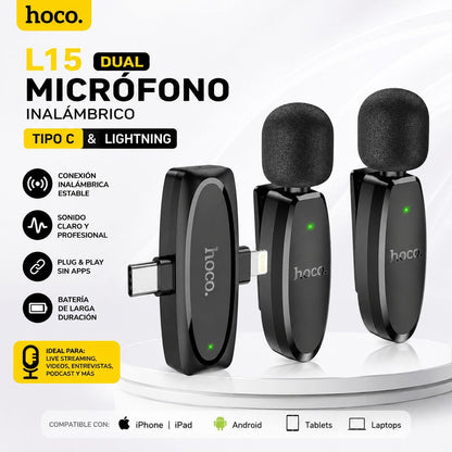 HOCO L15  Micrófono Dual de doble receptor
