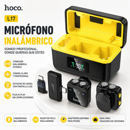 HOCO L17  Micrófono Dual de doble receptor de solapa