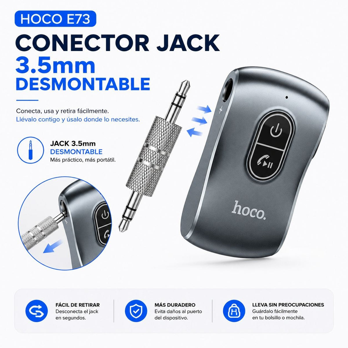 HOCO E73 Receptor Bluetooth con lector Micro SD