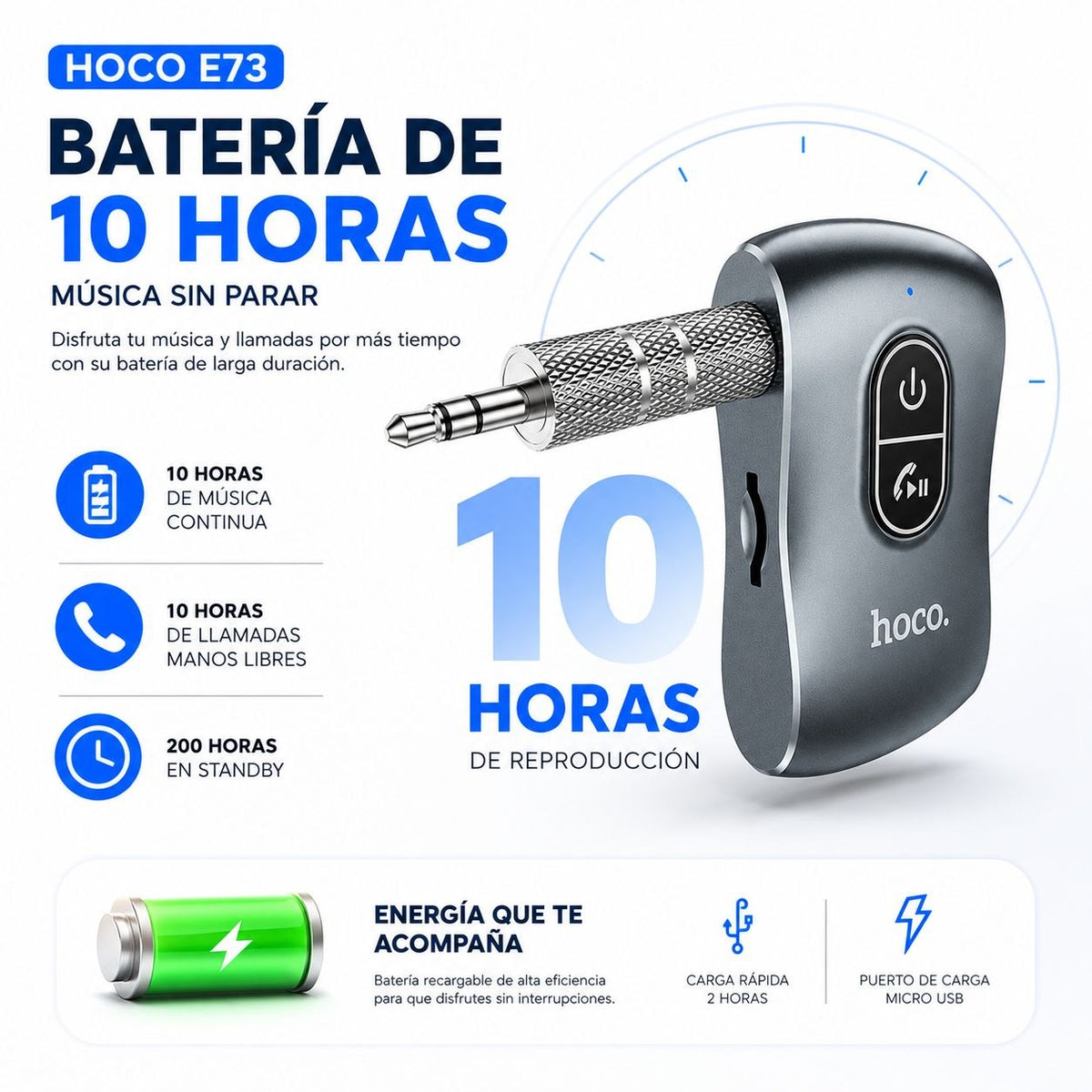HOCO E73 Receptor Bluetooth con lector Micro SD