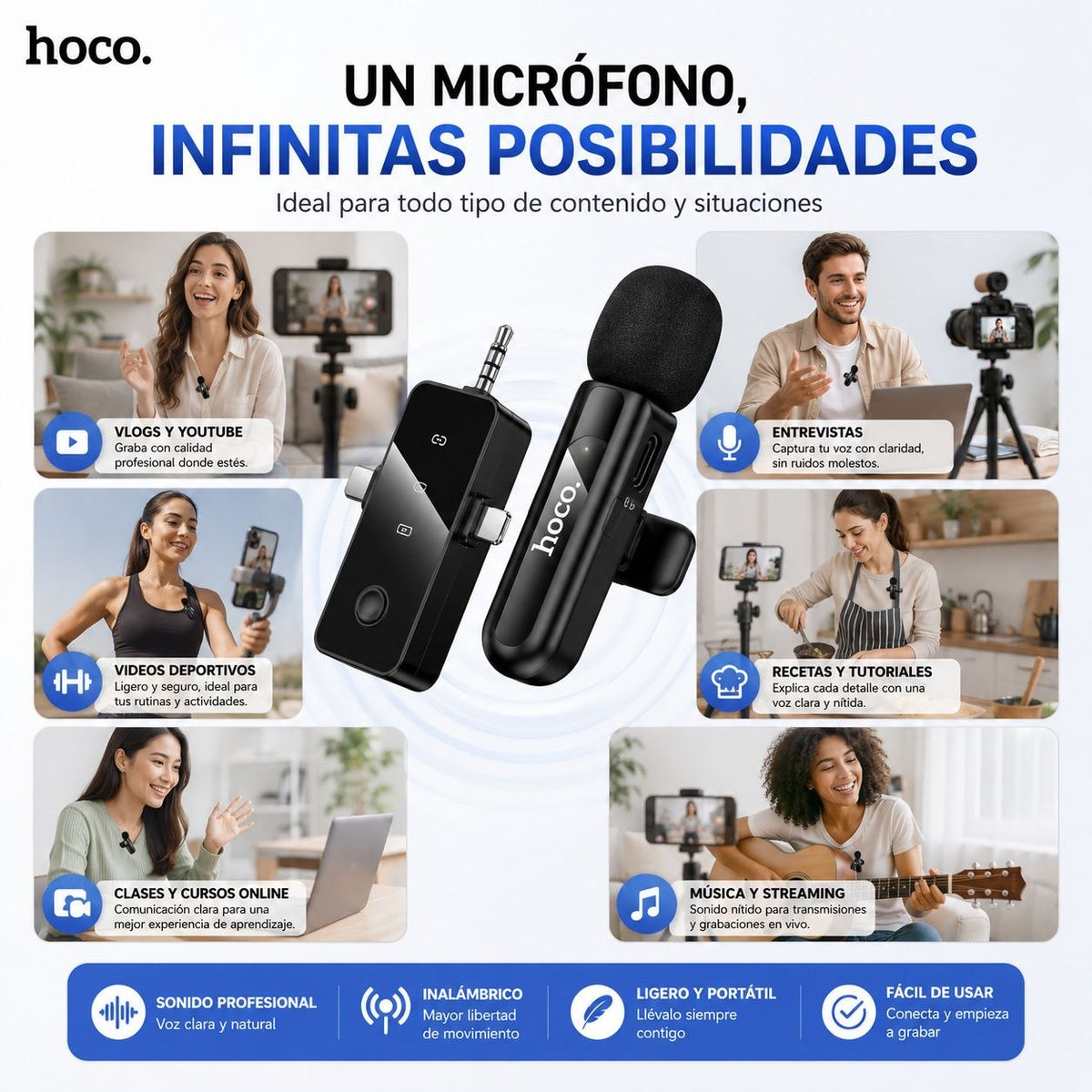 HOCO L20B Micrófono de triple receptor