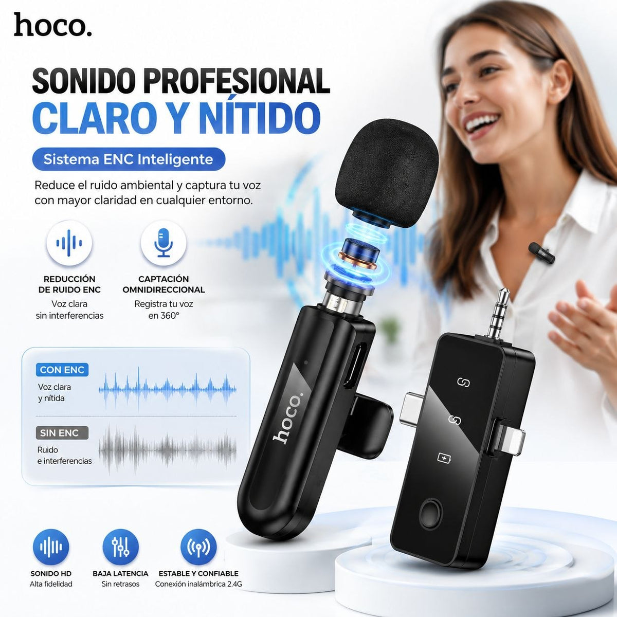 HOCO L20B Micrófono de triple receptor