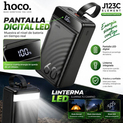 HOCO J123C de 60000 mAh Carga rápida