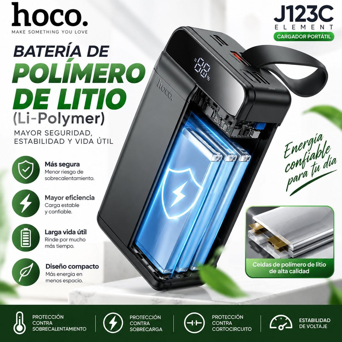 HOCO J123C de 60000 mAh Carga rápida