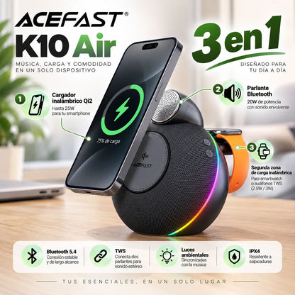 ACEFAST K10 Air Parlante + Cargador Qi2 3en1