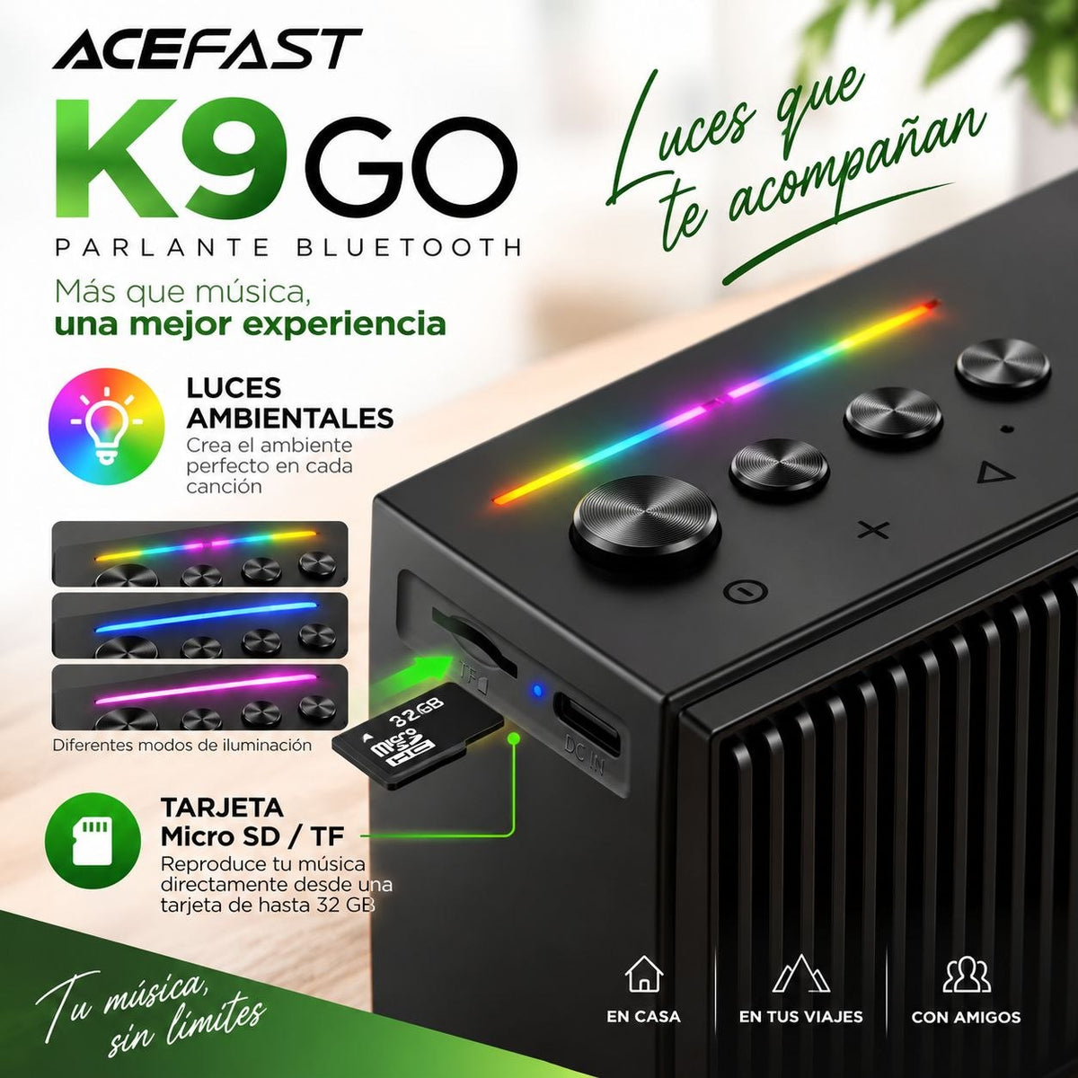 ACEFAST K9 Go Parlante Bluetooth Compacto