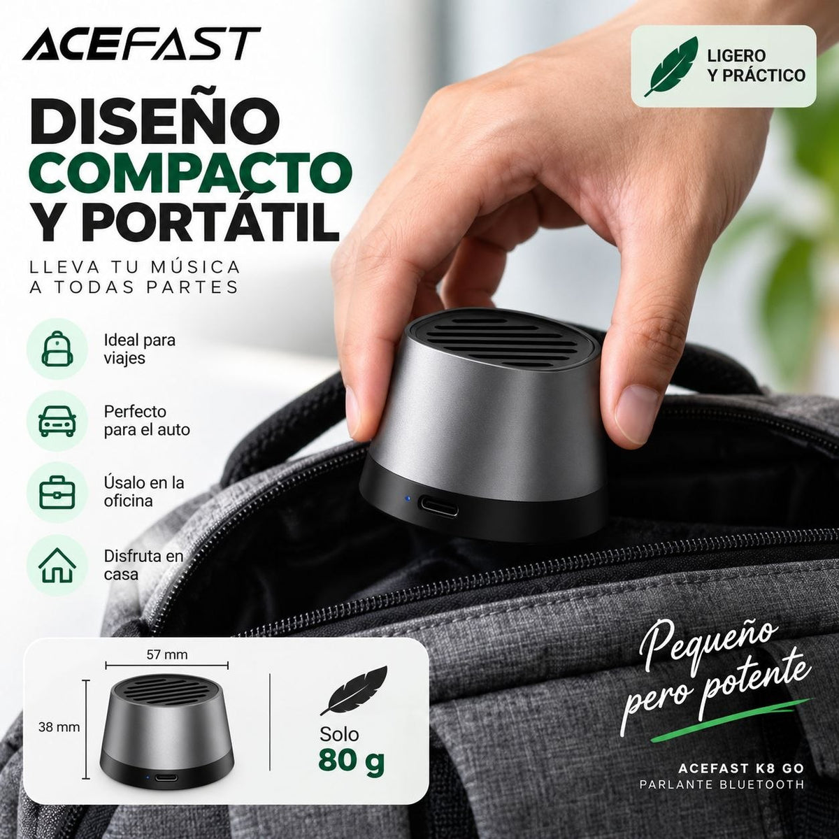 ACEFAST K8 Go Parlante Bluetooth Magsafe