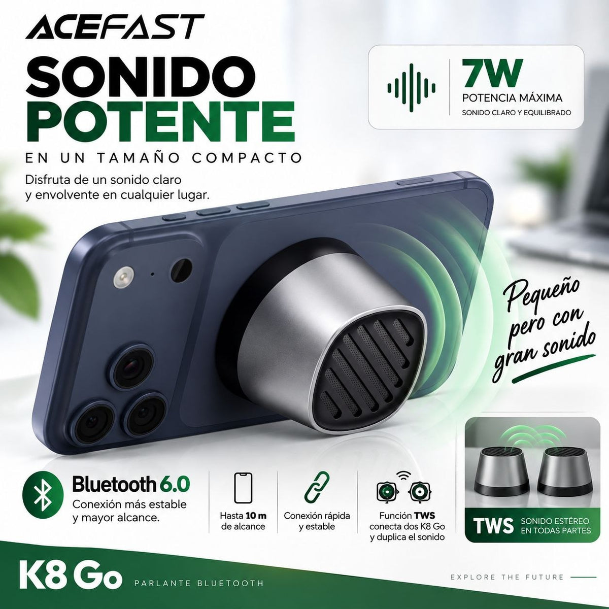 ACEFAST K8 Go Parlante Bluetooth Magsafe