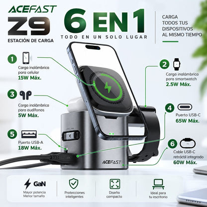 ACEFAST Z9 Estación de Carga 6en1