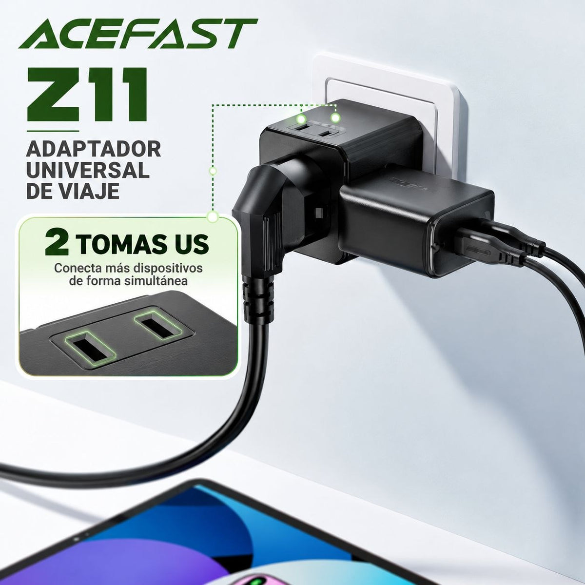 ACEFAST Z11 Adaptador universal para viajes