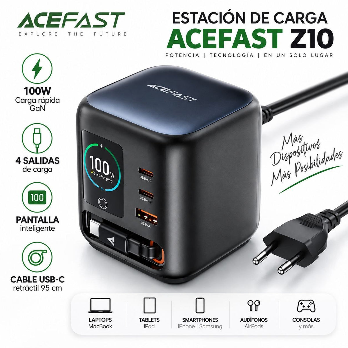 ACEFAST Z10 Estación de Carga 4en1