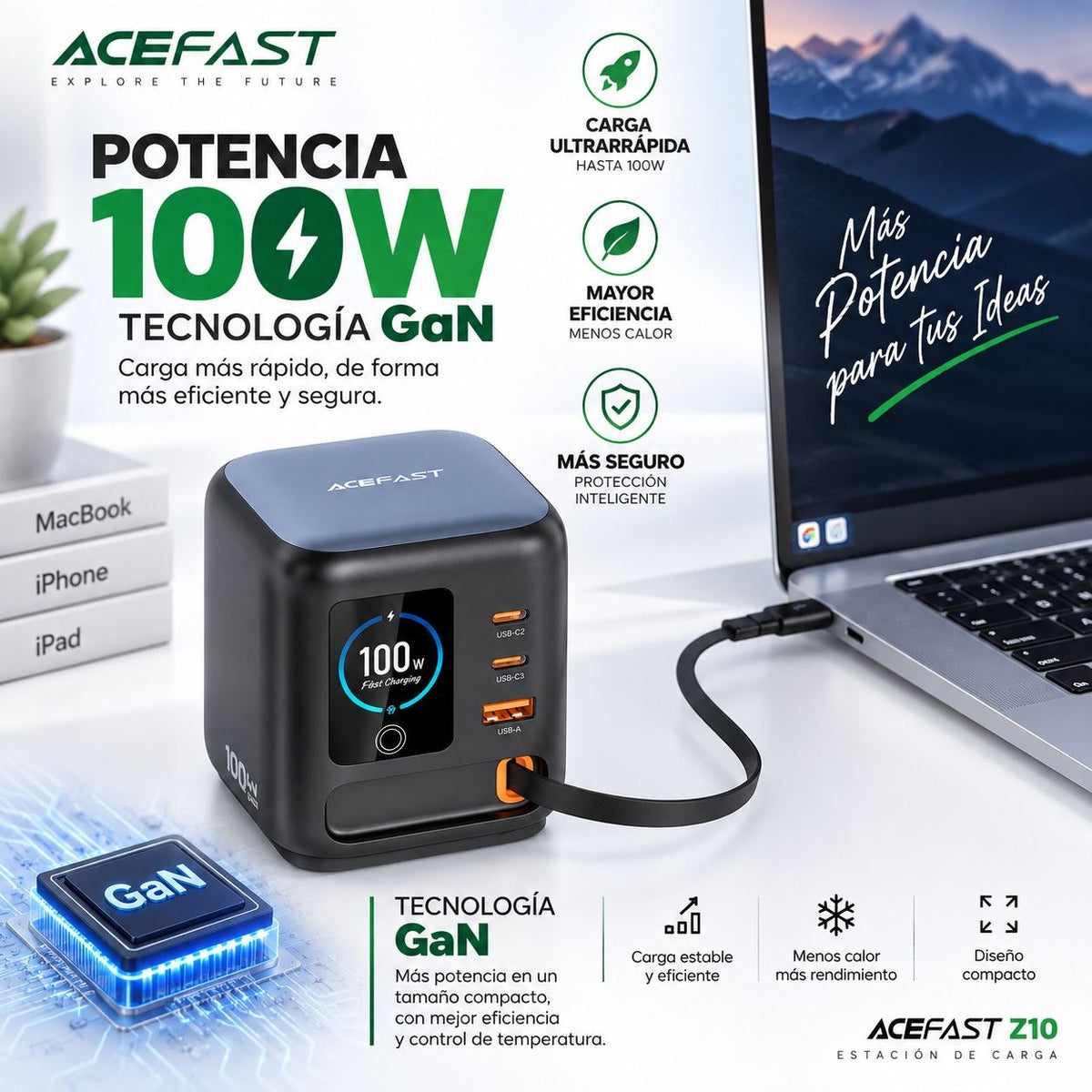 ACEFAST Z10 Estación de Carga 4en1