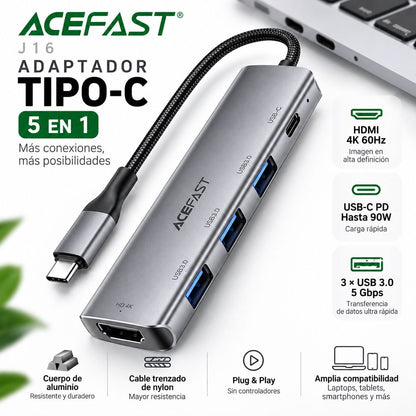 ACEFAST J16 Adaptador HUB Tipo-C 5en1