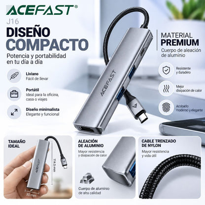 ACEFAST J16 Adaptador HUB Tipo-C 5en1