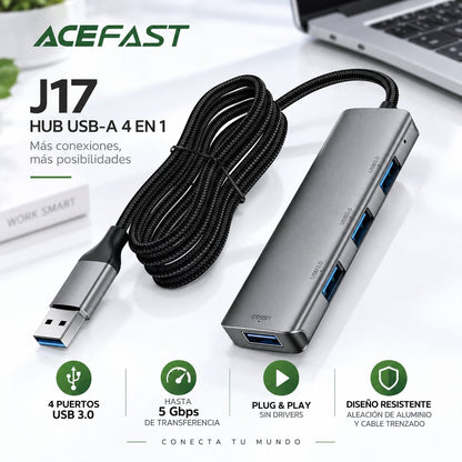 ACEFAST J17 Adaptador HUB USB 4en1