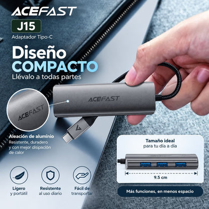 ACEFAST J15 Adaptador HUB Tipo-C 4en1